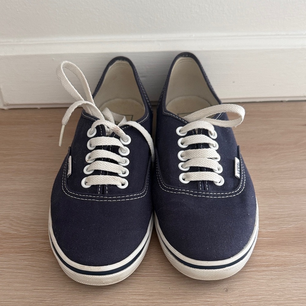 Navy Blue VANS Canvas Sneakers with White Laces